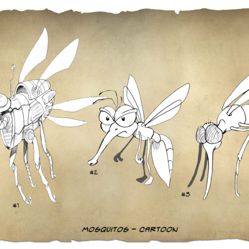 _17_Dinosaurland_CharacterDesign_Mosquitos_Cartoon